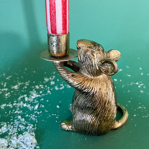 Gilt Mouse Christmas Candleholder