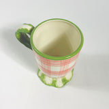 Madcap Cottage Pink Gin Lane Footed Coffee Ceramic Mug