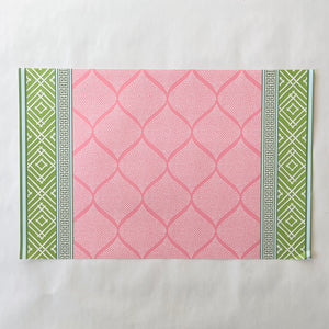 Fez Pink/Green Rectangular Paper Placemats, Pad of 20