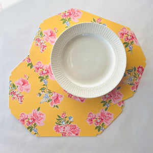 Swans Island Yellow Octagonal Paper Placemats, Pack of 10