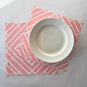 Island House Southampton Pink Square Paper Placemats, Pad of 20