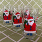 Vintage Santa Drinks Glasses, Set of 4