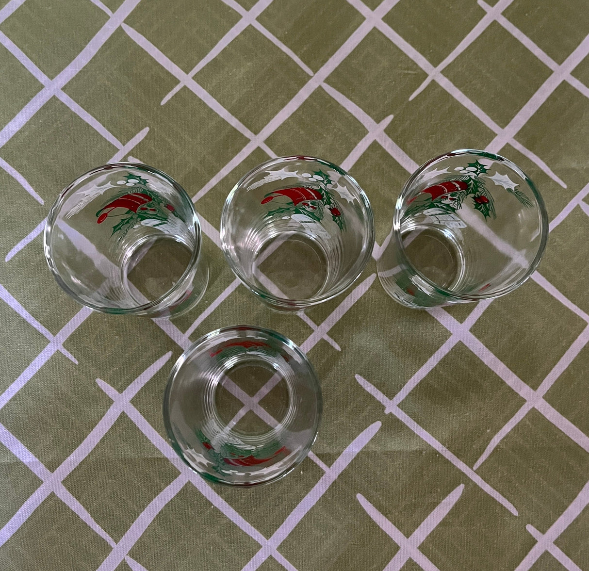 Vintage Ringing Bells Drinks Glasses, Set of 4