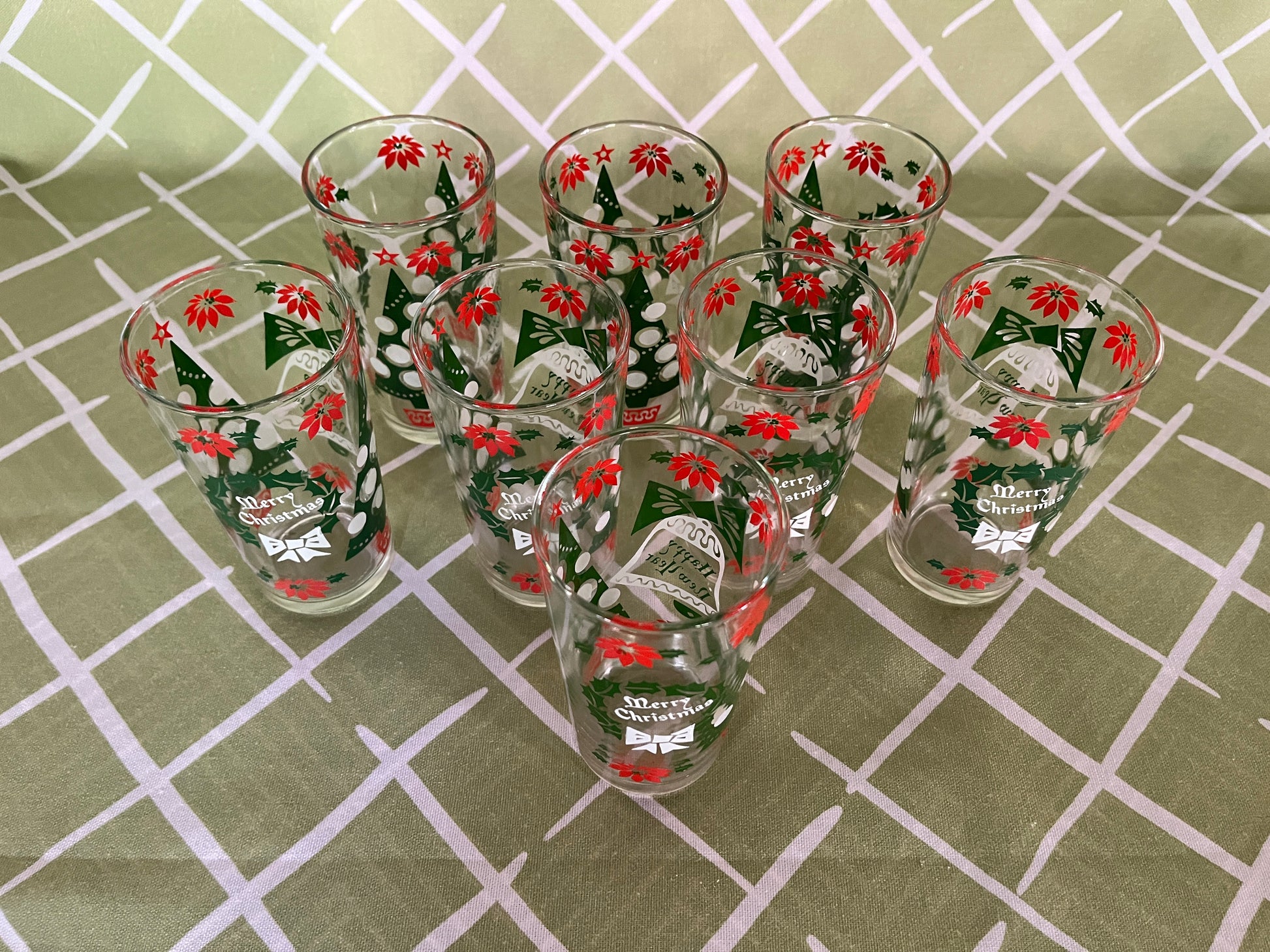 Vintage Christmas/New Years Drinks Glasses, Set of 8 – Madcap Cottage