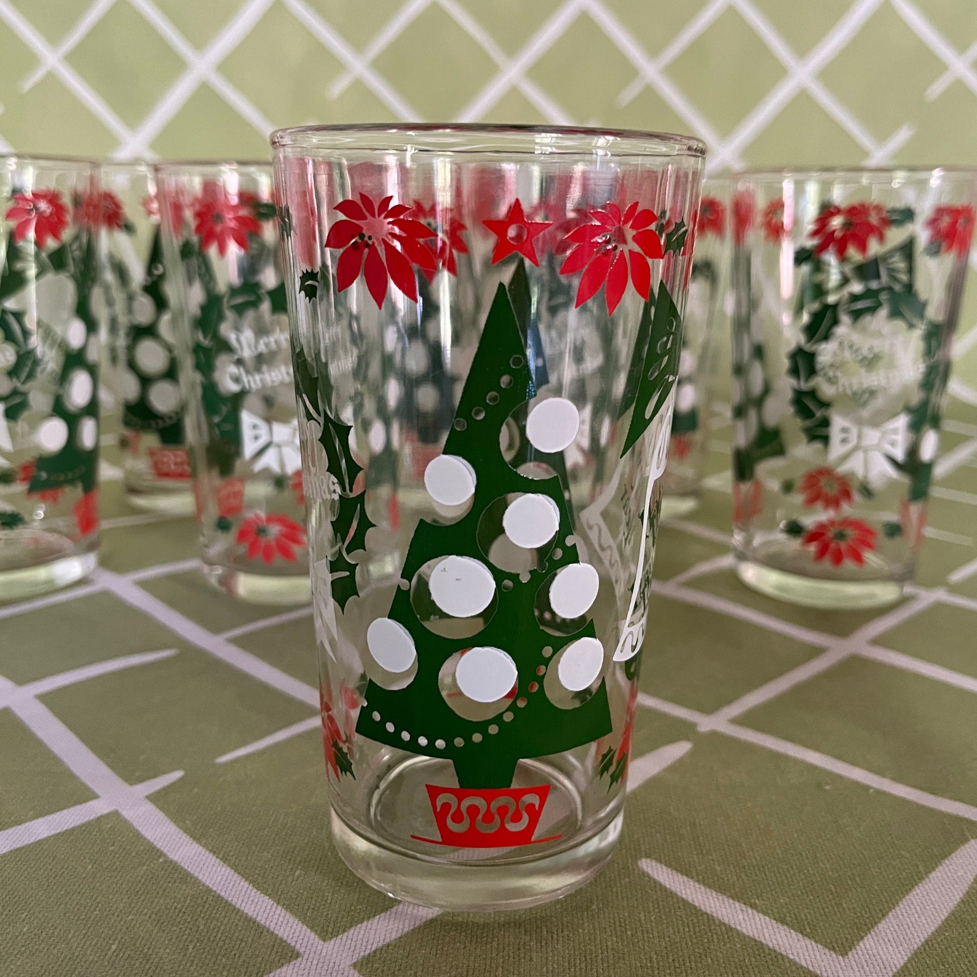 Vintage Christmas/New Years Drinks Glasses, Set of 8 – Madcap Cottage