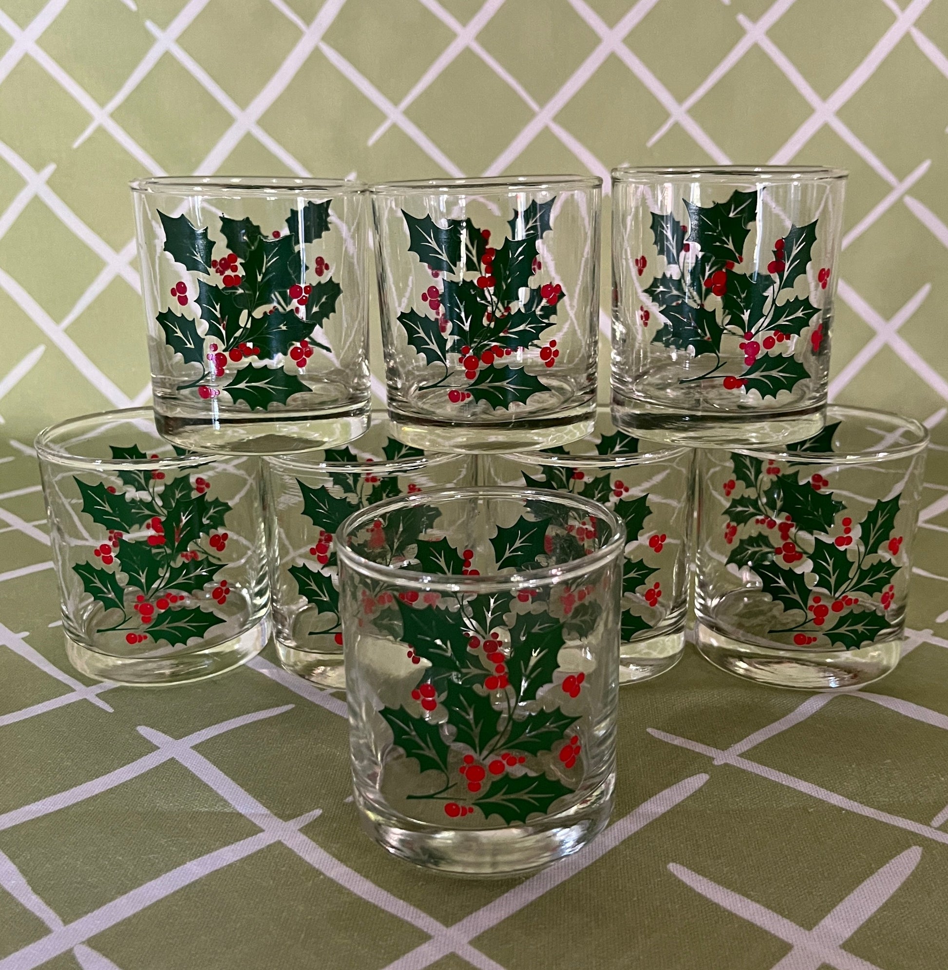 Vintage High Ball Holly Drinks Glasses, Set of 8 – Madcap Cottage