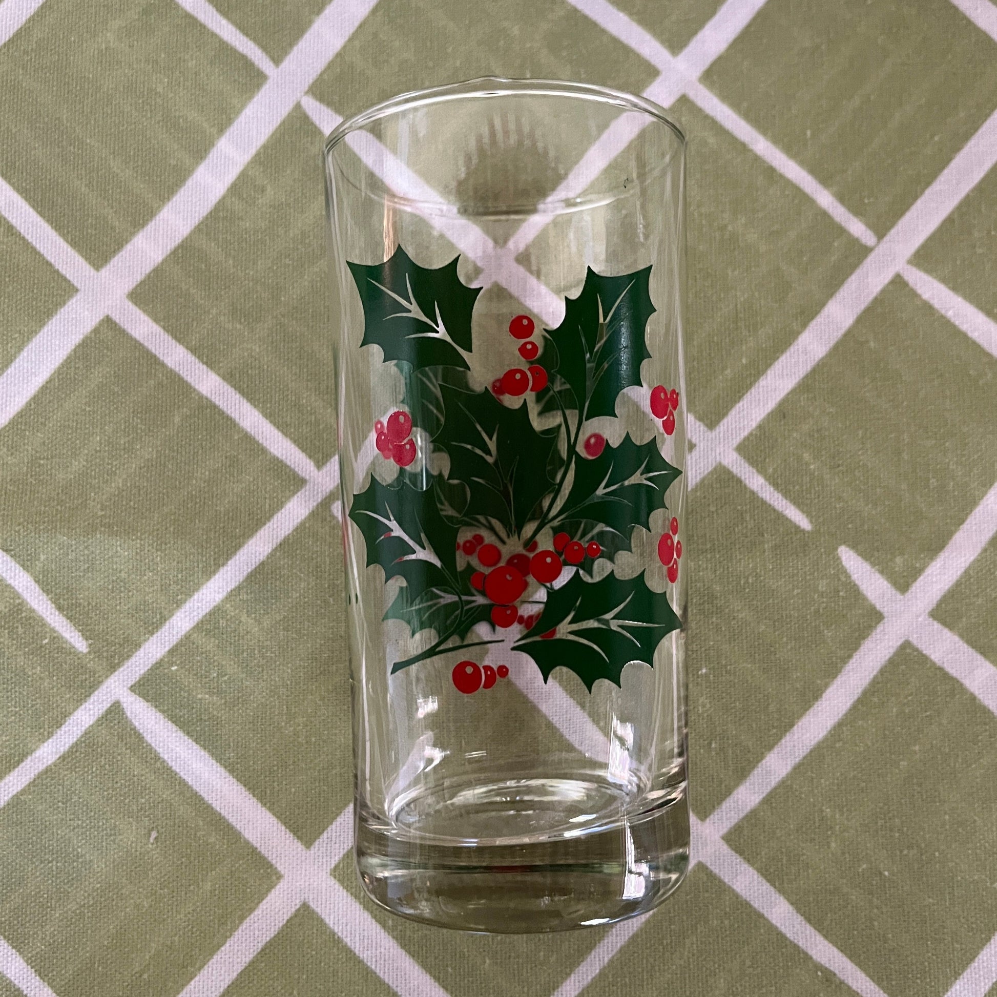 Vintage High Ball Holly Drinks Glasses, Set of 8