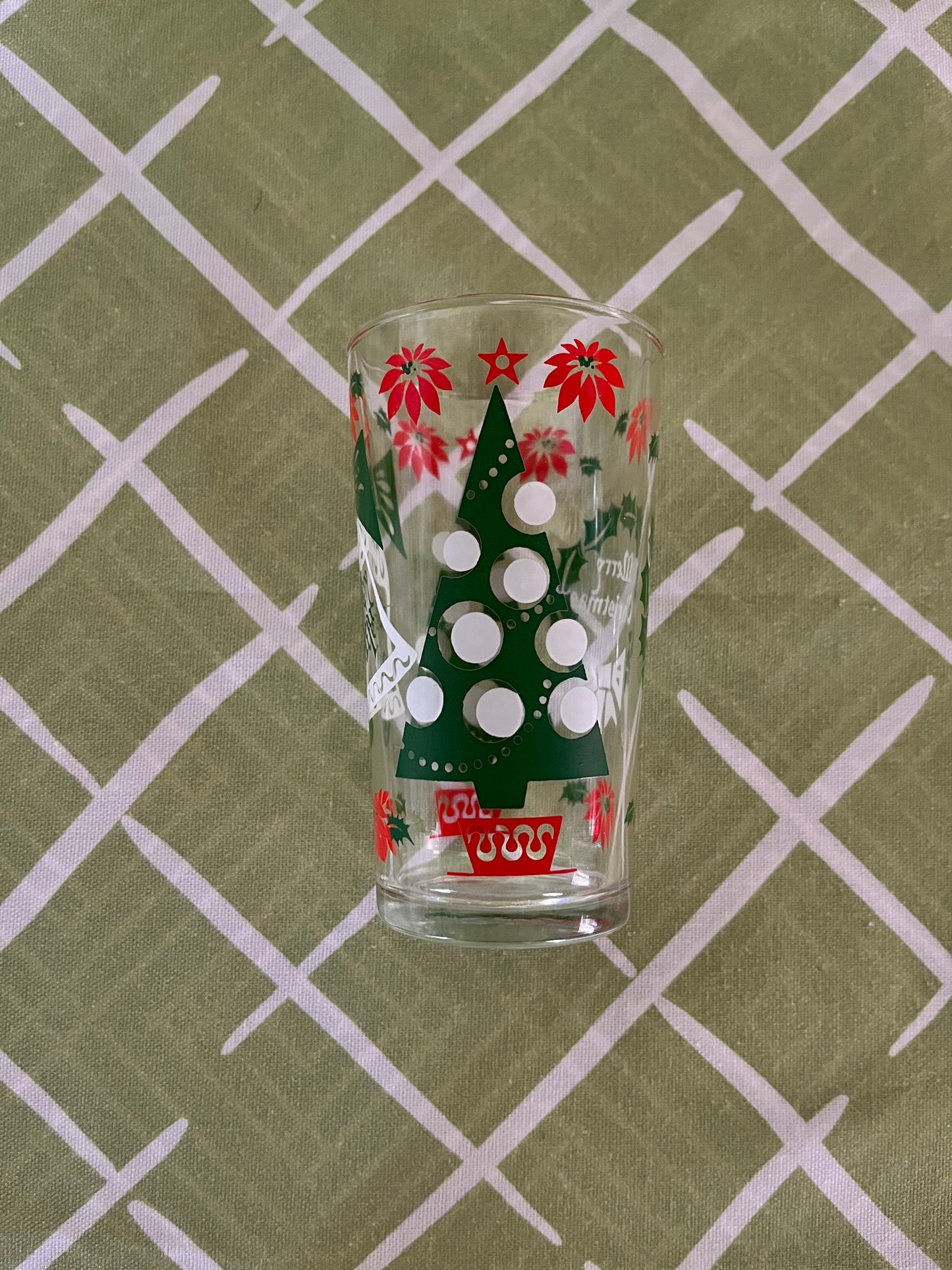 Vintage Christmas/New Years Drinks Glasses, Set of 8