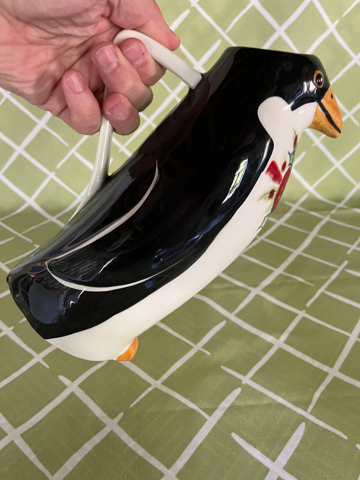 Vintage Italian Christmas Penguin Pitcher