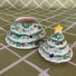 Vintage Christmas Tree Tea Pot/Creamer/Sugar Set