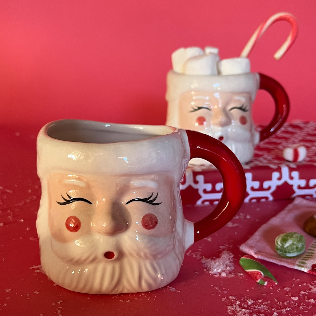 Ceramic Retro Jolly Santa Christmas Mug