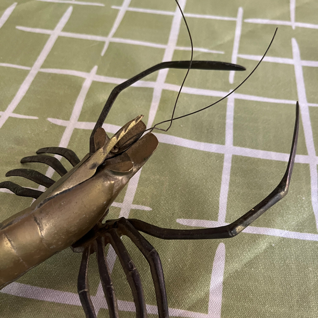 Vintage Brass Lobster Sculpture