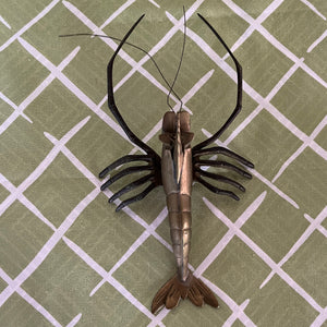 Vintage Brass Lobster Sculpture