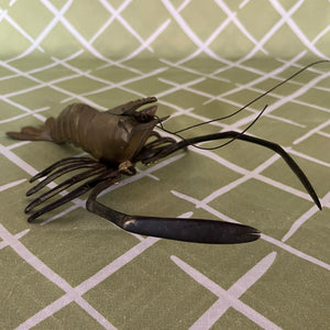 Vintage Brass Lobster Sculpture