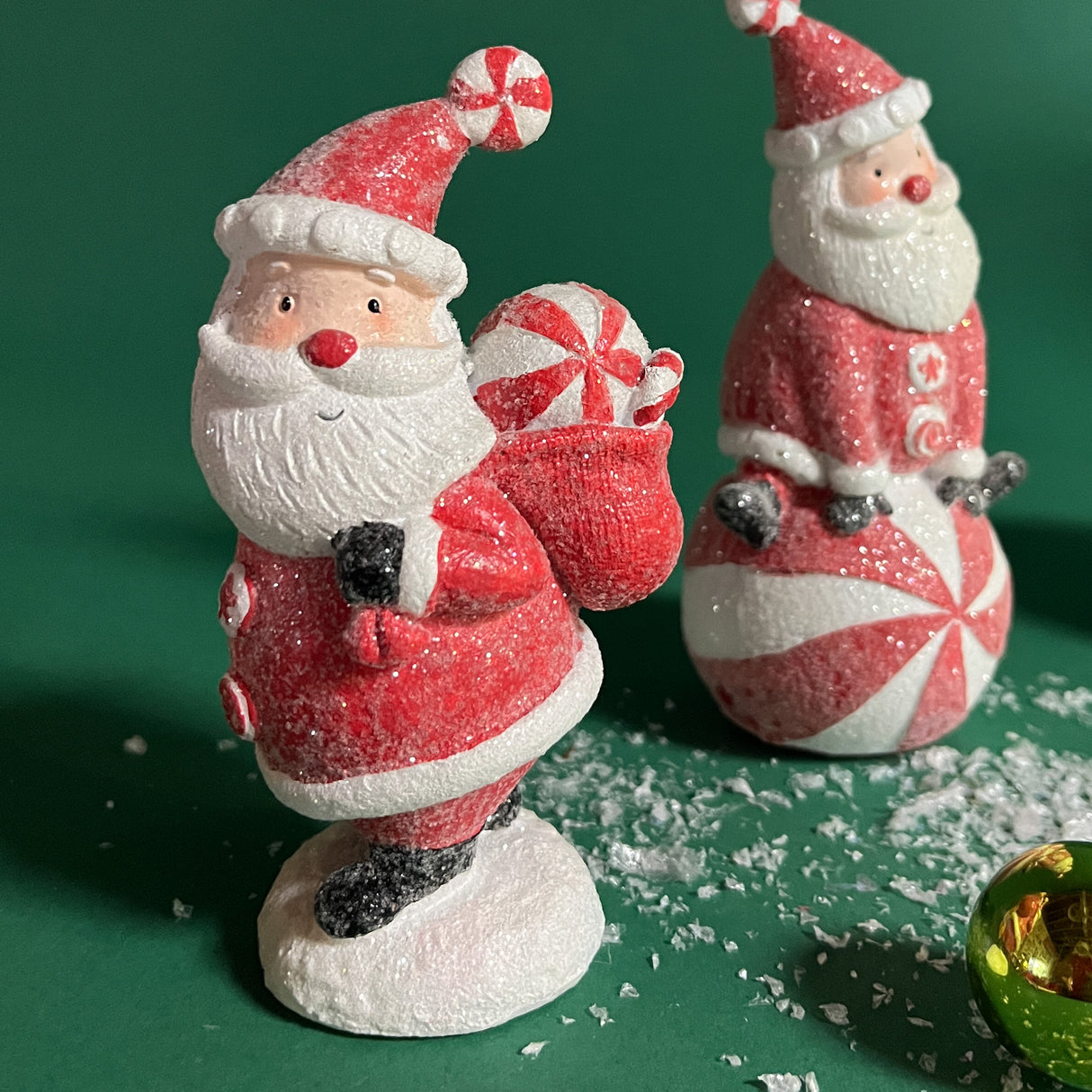 Jolly Santas Table Decorations, Set of 2