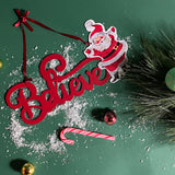 Retro Metal Believe in Santa Christmas Wall Hanging