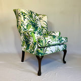 Vintage Jungle Road Upholstered Wingback Chair