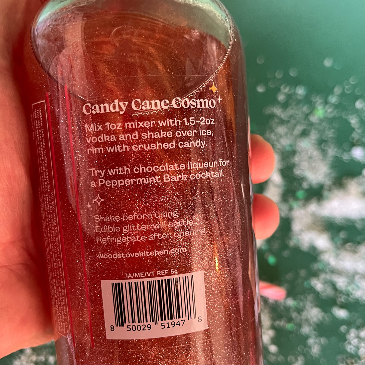 Candy Cane Sparkle Cranberry/Peppermint Cocktail Mix