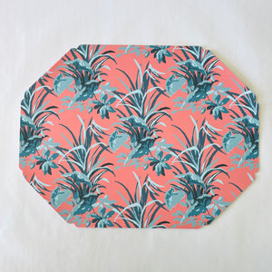 Jungle Road Pink/Blue Octagonal Paper Placemats, Pack of 10