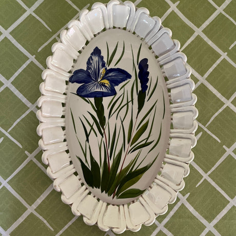 Italian Iris Ceramic Serving Platter