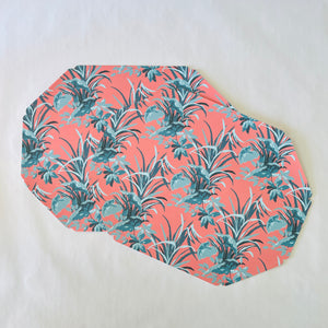 Jungle Road Pink/Blue Octagonal Paper Placemats, Pack of 10