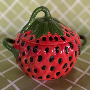 Vintage Strawberry Lidded Bowl