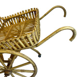Vintage Wheeled Rattan Bar Cart