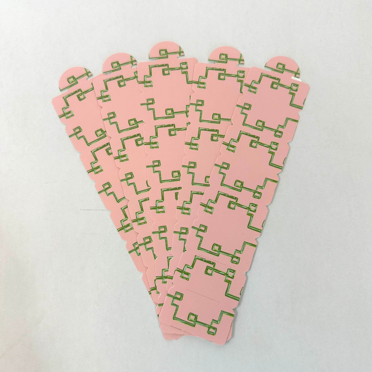 Pink/Green Bamboozled Paper Napkin Rings, Set of 10