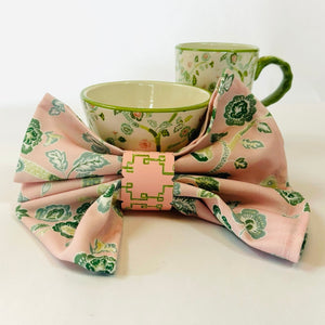 Bamboozled Pink/Green Paper Napkin Rings, Set of 10