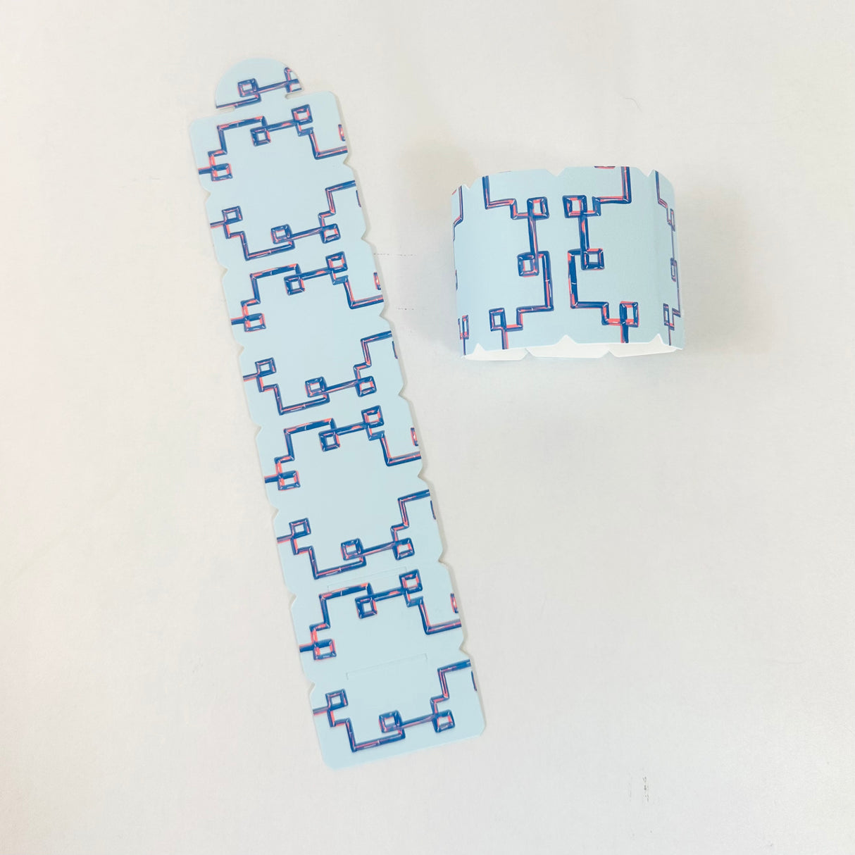 Blue Bamboozled Paper Napkin Rings, Set of 10