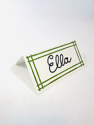 Island House Forest Green Paper Place Cards