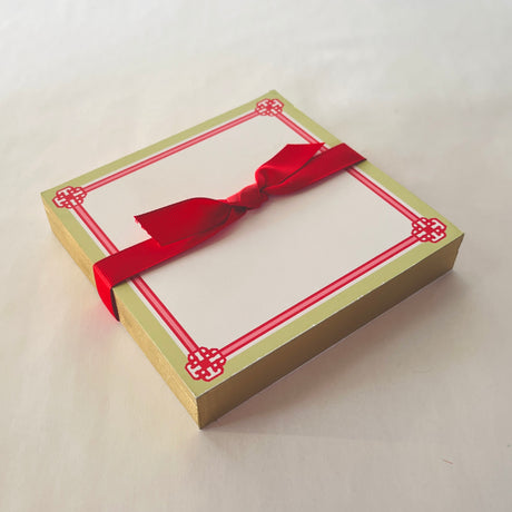 Monserrat Light Green/Red Luxe Notepad