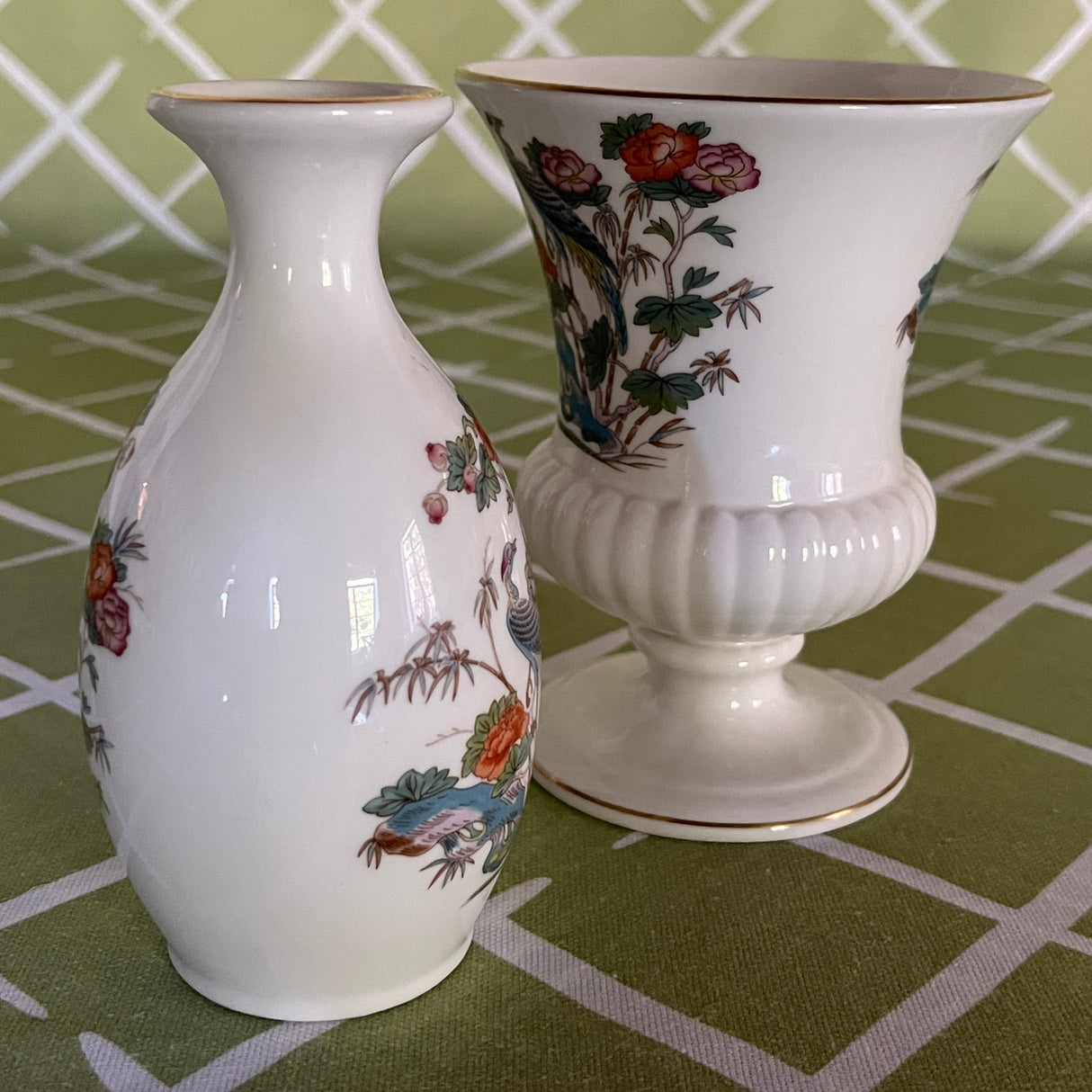 Wedgwood Kutani Crane Bud Vases, Set of 2