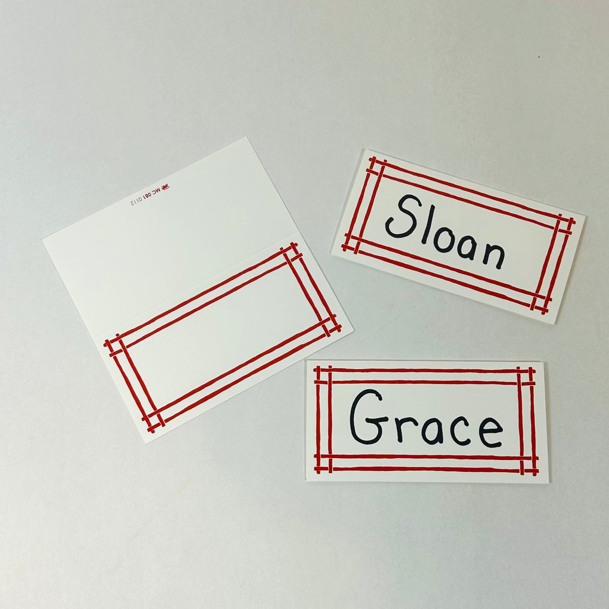 Cranberry Red Island House Paper Place Cards