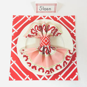 Island House Geranium Red Paper Place Cards