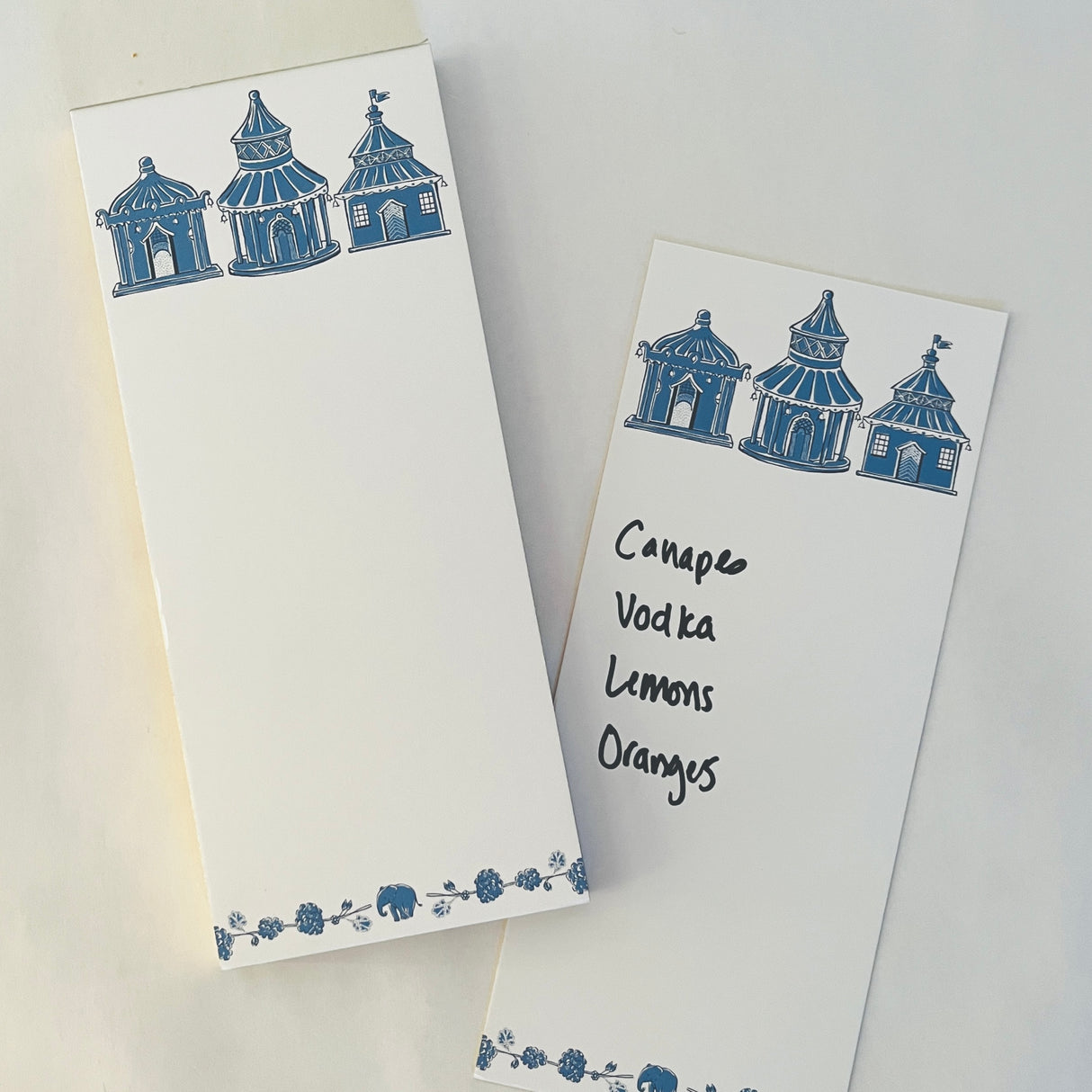 Blue Into the Garden Luxe Skinny Notepad