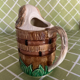 Vintage Pup in Barrel Ceramic Water Pitcher