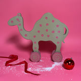 Vintage Hand-Painted Wood, Rolling Polka Dot Camel
