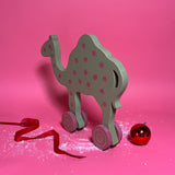 Vintage Hand-Painted Wood, Rolling Polka Dot Camel