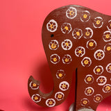 Vintage Hand-Painted Wood Rolling Elephant