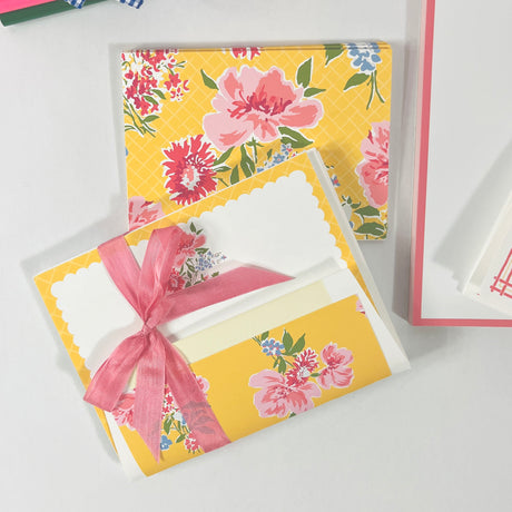 Swans Island Fabulous Florals Pink/Yellow Stationery Set