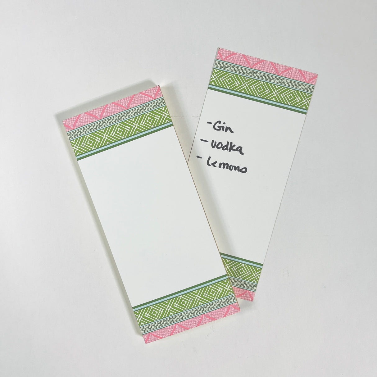 Island House Palm Green/Fez Pink Luxe Skinny Notepad
