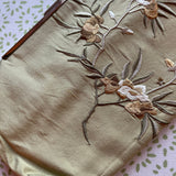 Embroidered Vintage Green Silk Clutch