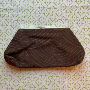 Brown Vintage Silk Clutch