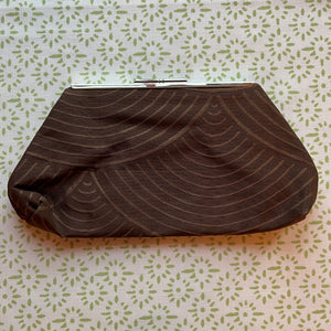 Brown Vintage Silk Clutch