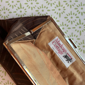 Brown Vintage Silk Clutch