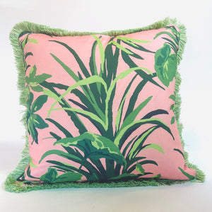 Jungle Road Bahama Pink 22” Square Pillow