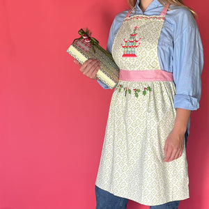 Pagoda/Holly Cotton Christmas Apron