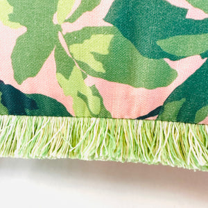 Jungle Road Bahama Pink 22” Square Pillow