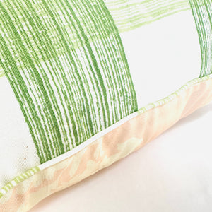 Swans Island Silhouette Shell Pink/Gin Lane Celery Green 22” Square Pillow